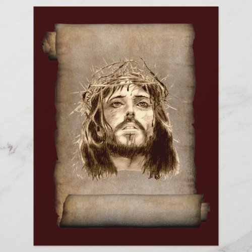 Jesus Christ Crown of Thorns on Scroll Flyer