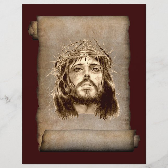 Jesus Christ Crown of Thorns on Scroll Flyer (Front)