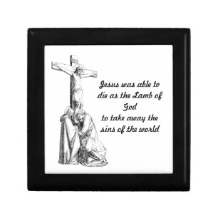 Jesus Christ Crucifixion cross Bible Quotes Gift Box