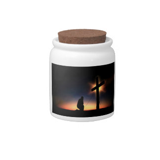 Jesus Christ Crucifixion Cross Candy Jar