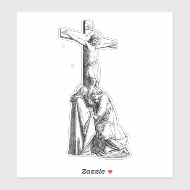 Jesus Christ Crucifixion cross Illustration art Sticker (Sheet)