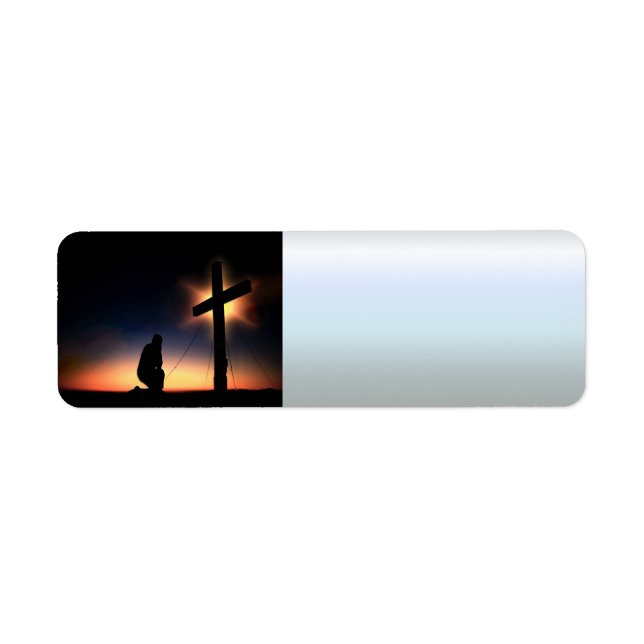Jesus Christ Crucifixion Cross Label (Front)
