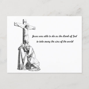 Jesus Christ Crucifixion cross lamb of god Postcard