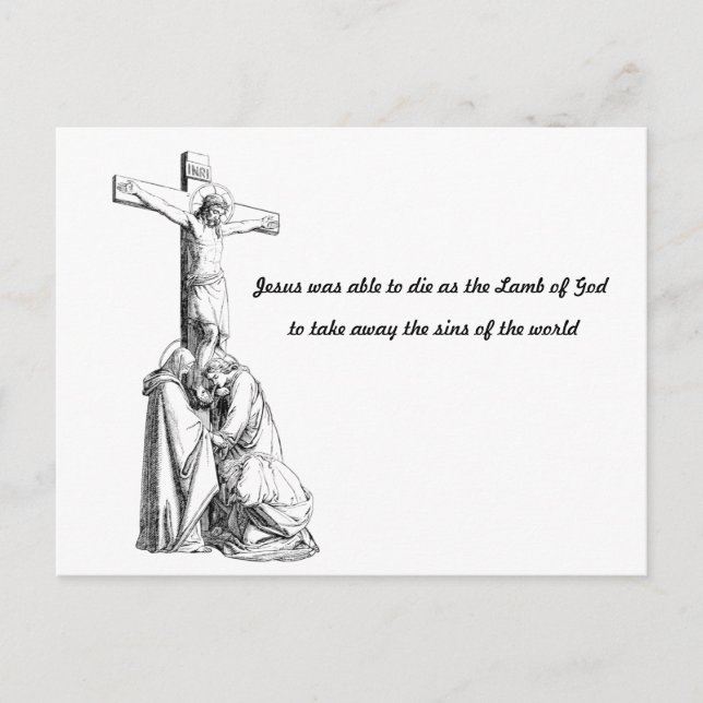  Jesus Christ Crucifixion cross lamb of god Postcard (Front)