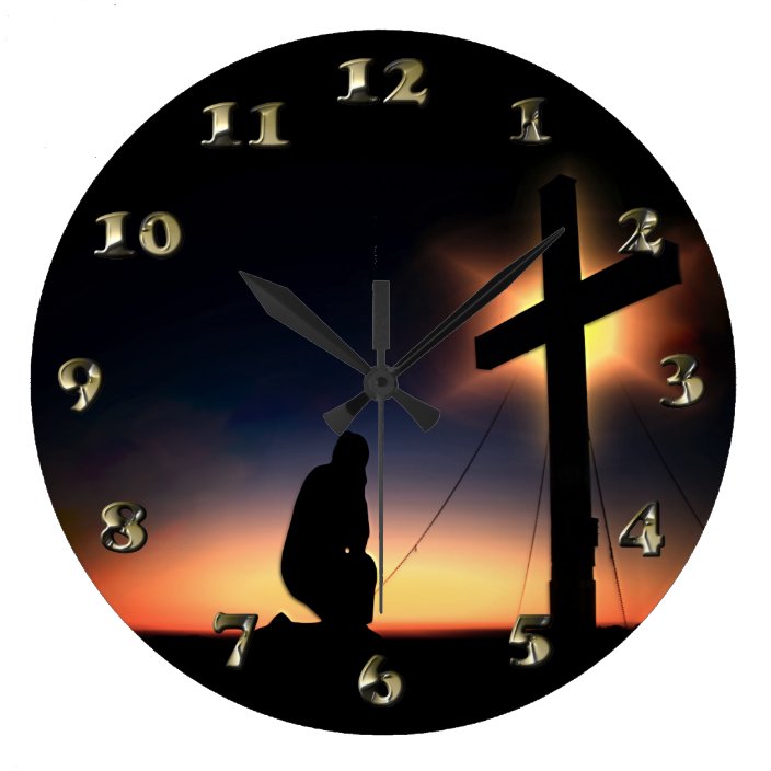 Jesus Christ Crucifixion Cross Large Clock | Zazzle.com