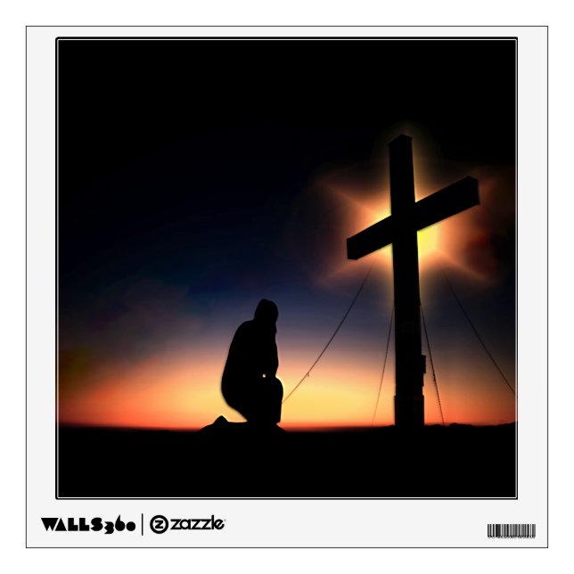 Jesus Christ Crucifixion Cross Wall Decal (Front)