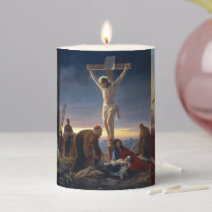 Jesus Christ Crucifixion Resurrection Gethsemane Pillar Candle
