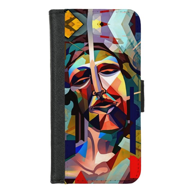 Jesus Christ cubism iPhone Wallet Case (Front)