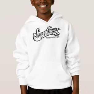 Jesus Christ Customs (Black on White) Hoodie
