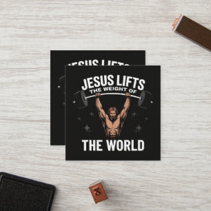 Jesus Christ Deadlifting Loyalty Card