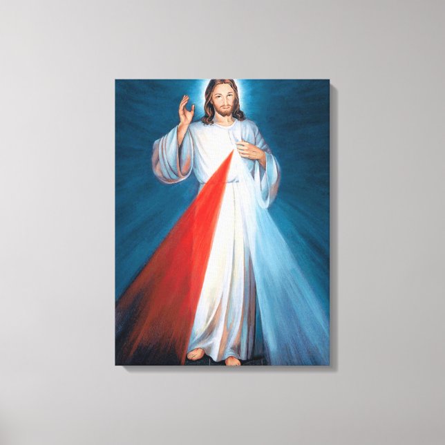 Jesus Christ Divine Mercy Sacred Heart of Jesus Canvas Print (Front)