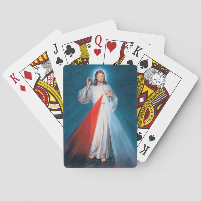 Jesus Christ Divine Mercy Sacred Heart of Jesus Poker Cards (Back)
