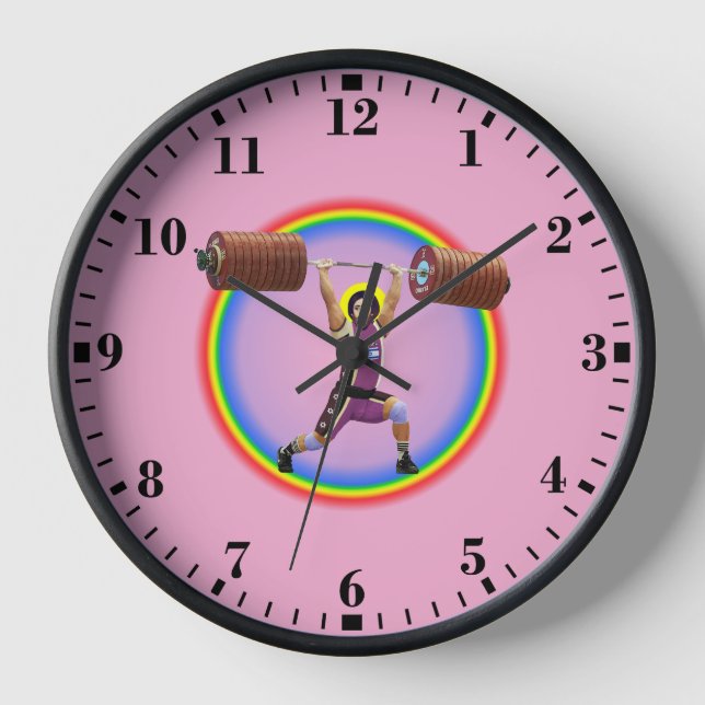 Jesus Christ doing the Clean and Jerk Clock (Front)