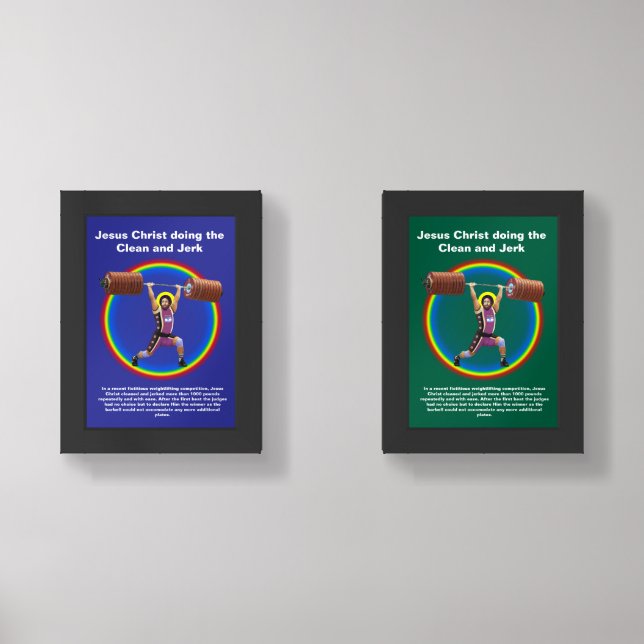Jesus Christ doing the Clean and Jerk Wall Art Sets (Front)