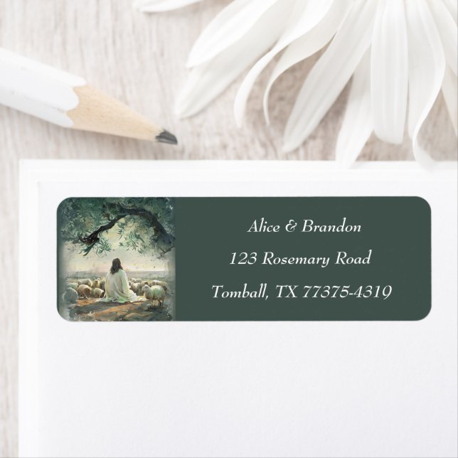 Jesus Christ Easter Religious Watercolor Label (Insitu)