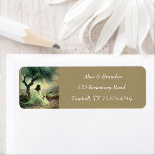 Jesus Christ Easter Religious Watercolor Label