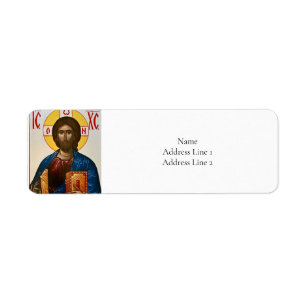 Jesus Christ Eastern Orthodox Christian Icon Label