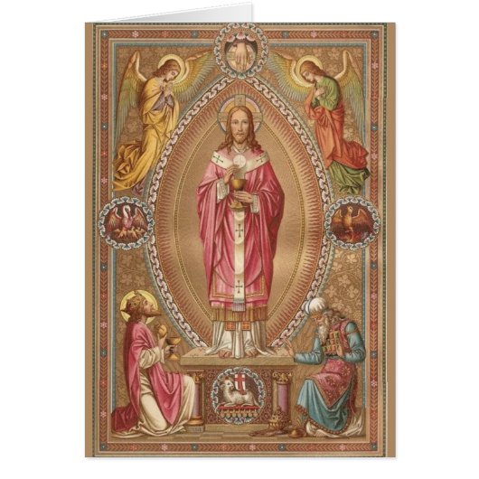 Jesus Christ Eucharist Catholic Mass Offering Card (Front)