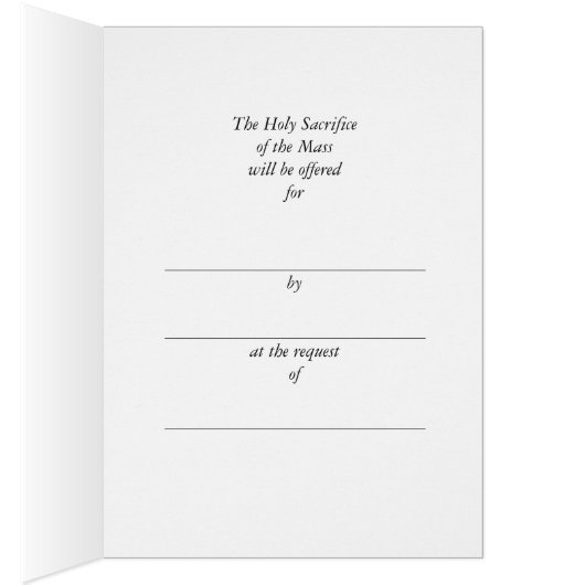 Jesus Christ Eucharist Catholic Mass Offering Card (Inside (Right))