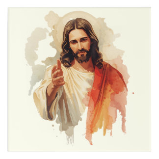 Jesus christ Extending Hands Water color painting Acrylic Print
