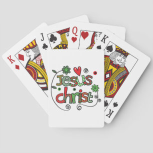 Jesus Christ Festive Christian Typography Poker Cards
