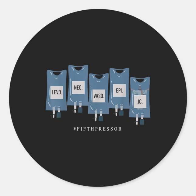 Jesus Christ Fifth Pressor Ful Code Nurse Icu Nurs Classic Round Sticker (Front)