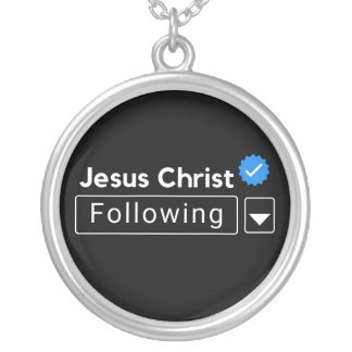 Jesus Christ Following Bible Verse Christian Faith Silver Plated Necklace