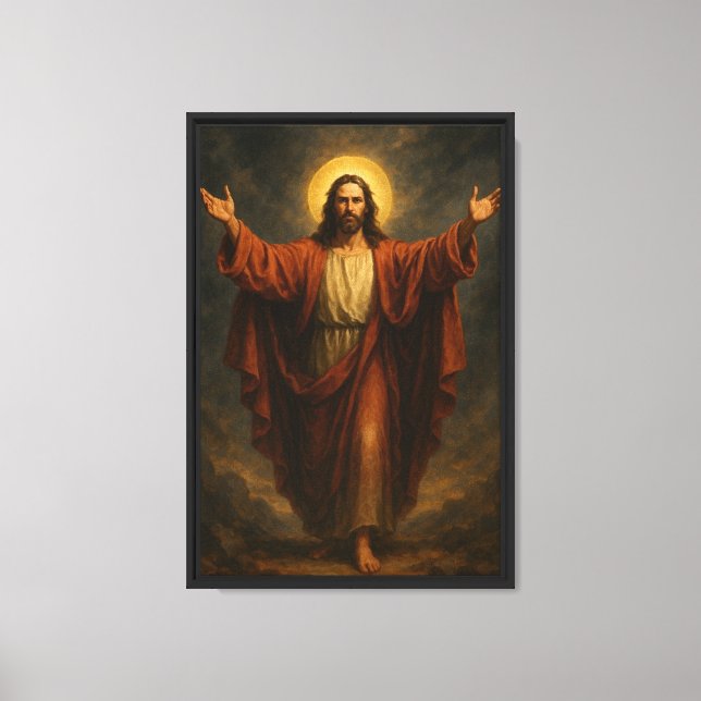 Jesus Christ Framed Canvas Wall Art (Front)