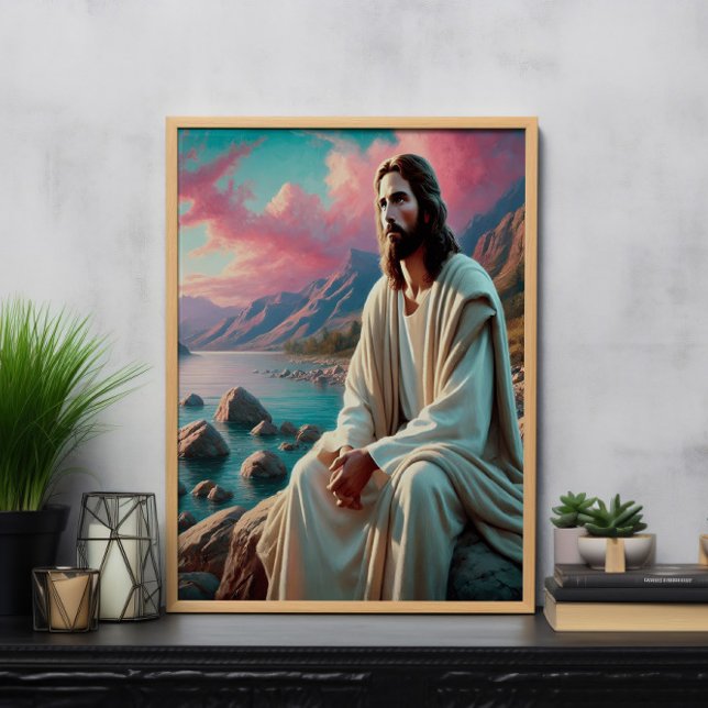 Jesus Christ Gazing Toward Heavenly Horizon Poster (Creator Uploaded)