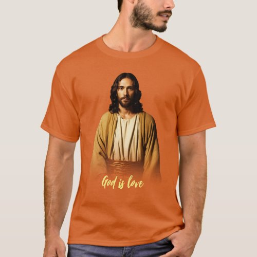 Jesus Christ God is Love Slogan Basic Dark T_Shirt