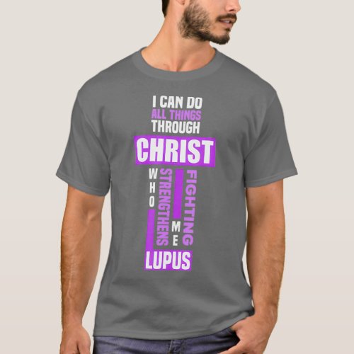 Jesus Christ God Lupus Warrior Lupus Fighter T_Shirt