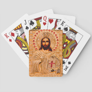 Jesus christ golden icon poker cards