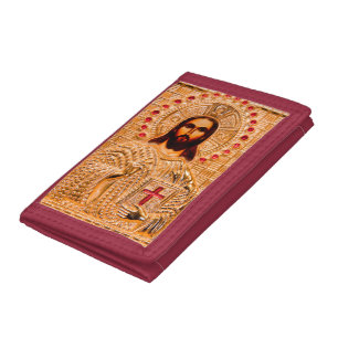 Jesus christ golden icon trifold wallet