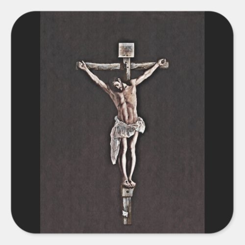 Jesus Christ Good Friday Square Sticker