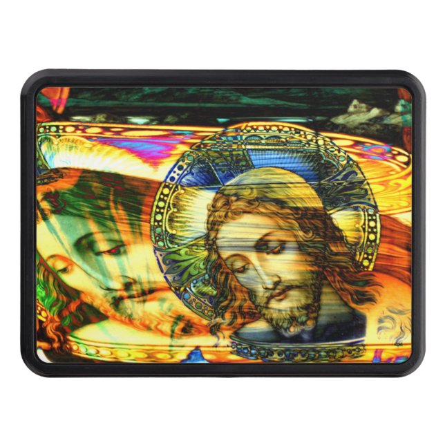 Jesus Christ Halo EFX Warp Invert Colorized  Hitch Cover (Front)