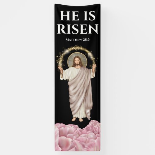 Jesus Christ he is risen catholic holiday  Banner