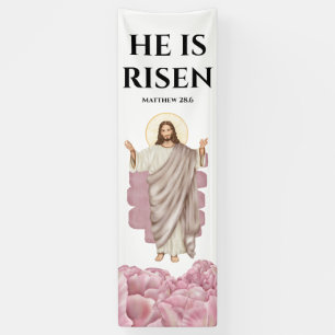 Jesus Christ he is risen heavenly being Banner