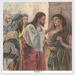 Jesus Christ healing the blind man Sticker