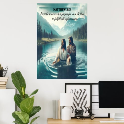 Jesus Christ His Baptismal Journey Poster