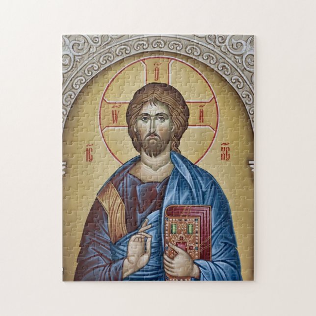 Jesus Christ Holding the Gospels Icon Jigsaw Puzzle (Vertical)