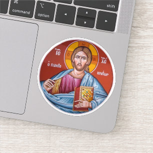 Jesus Christ Holding the Gospels Orthodox Icon Sticker