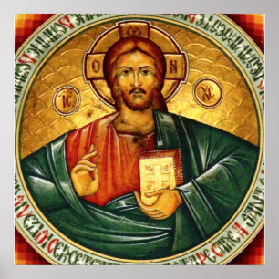 Jesus Christ Hristos Pantocrator Poster