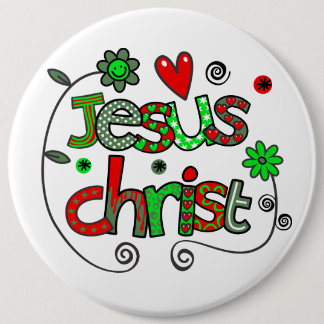 Jesus Christ I Doodles I Wht I Colossal 6x6 Button
