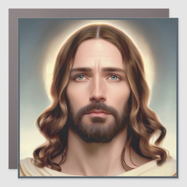Jesus Christ in 3 Sizes Christian Catholic Car Magnet (Front)
