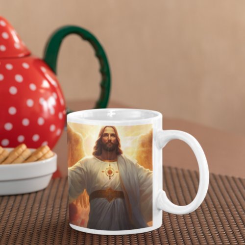 Jesus Christ in Clouds version 2 Coffee Mug