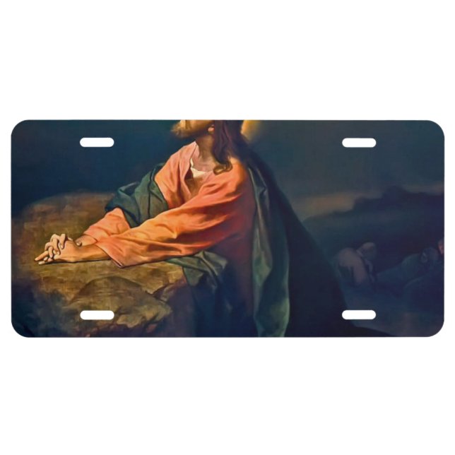 Jesus Christ In Gethsemane License Plate (Front)