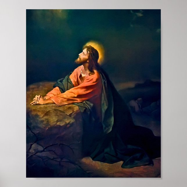 Jesus Christ In Gethsemane Poster (Front)