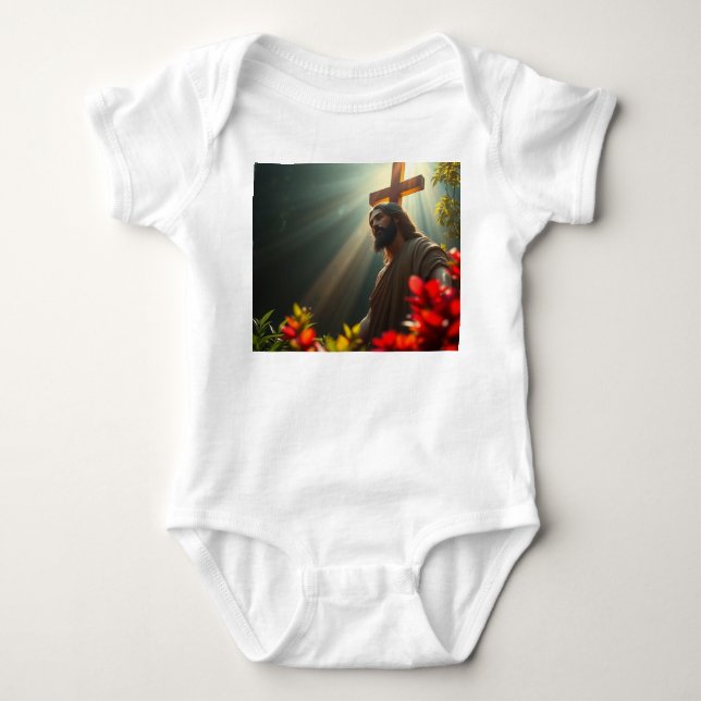 Jesus Christ in the Garden Baby Jumper Baby Bodysuit (Front)