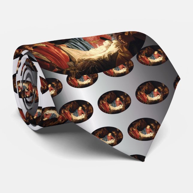Jesus Christ is Born on Christmas Neck Tie (Rolled)