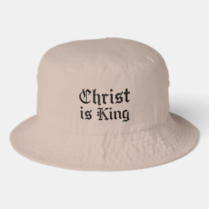 Jesus Christ Is King Gothic Blackletter Grunge Art Bucket Hat